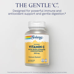 Solaray bottle pour action showing convenient daily dosage for routine immune care.