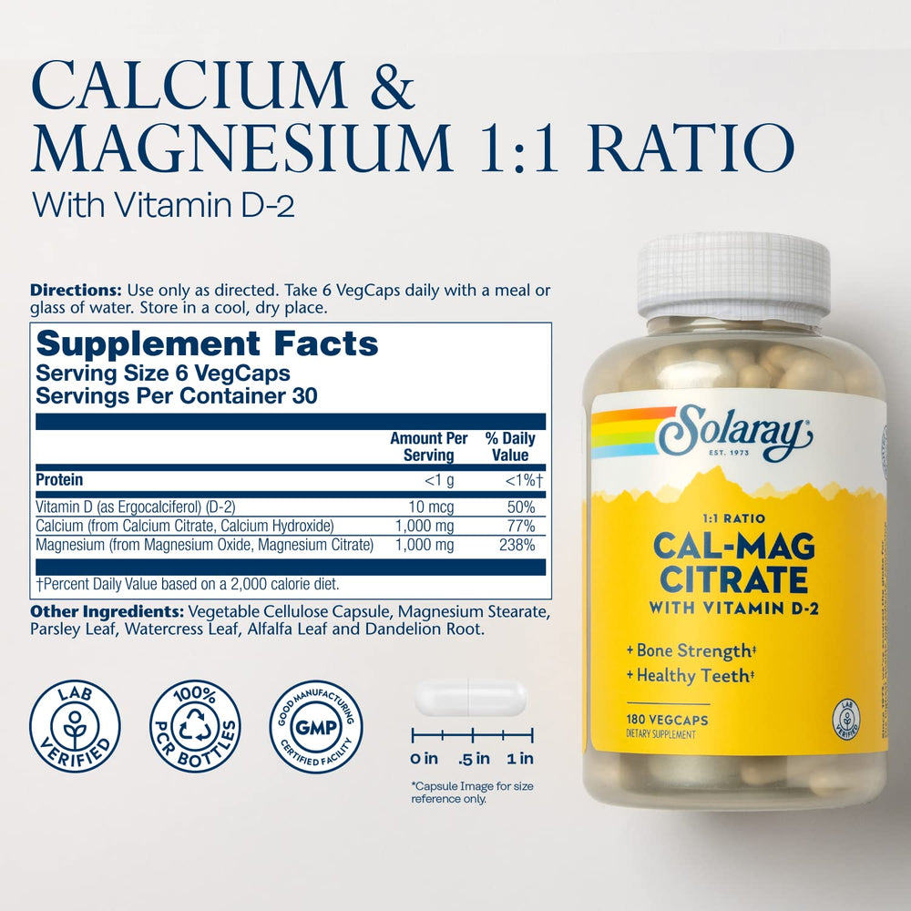 SOLARAY bottle back label with dosage details