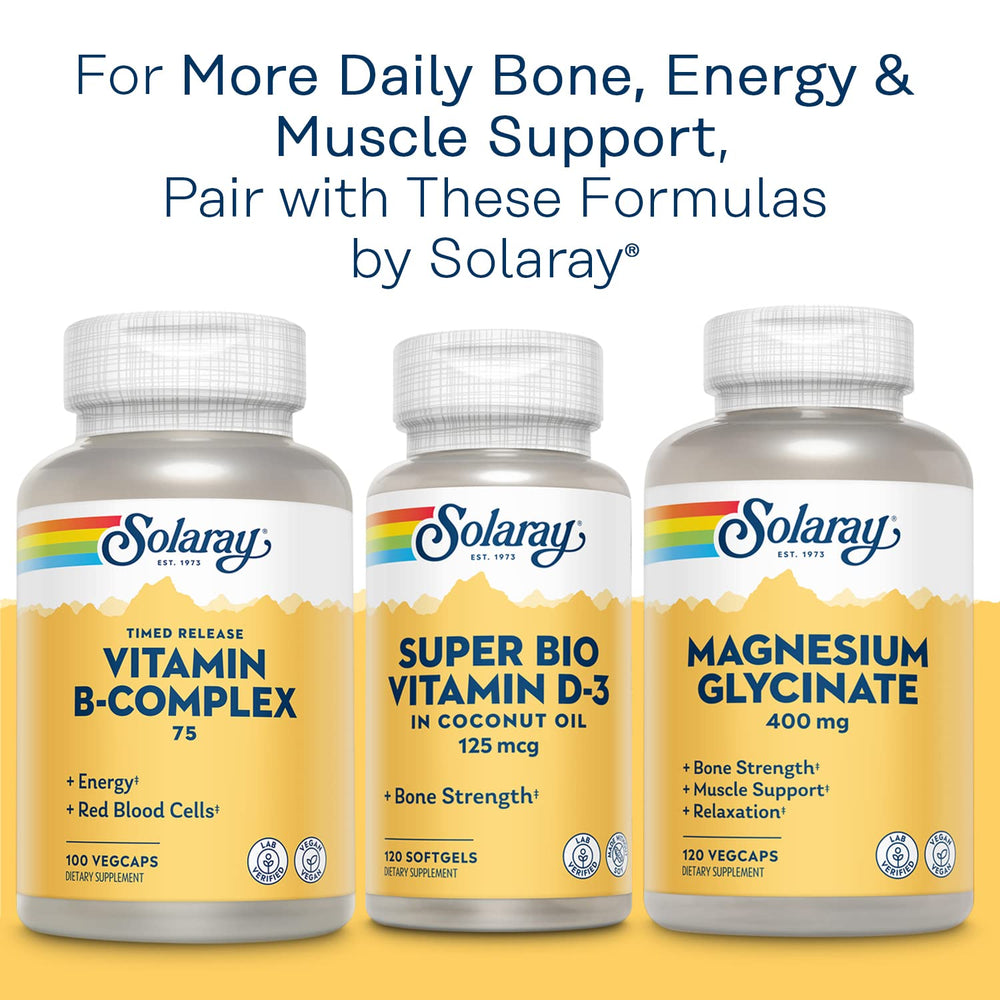 SOLARAY Calcium Magnesium Citrate bottle on a desk for daily routines.