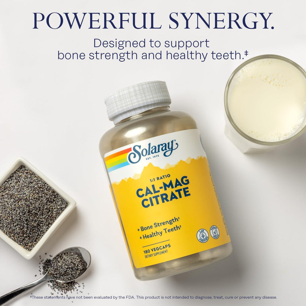 Solaray Calcium Magnesium Citrate tested in a Utah lab for purity and potency.