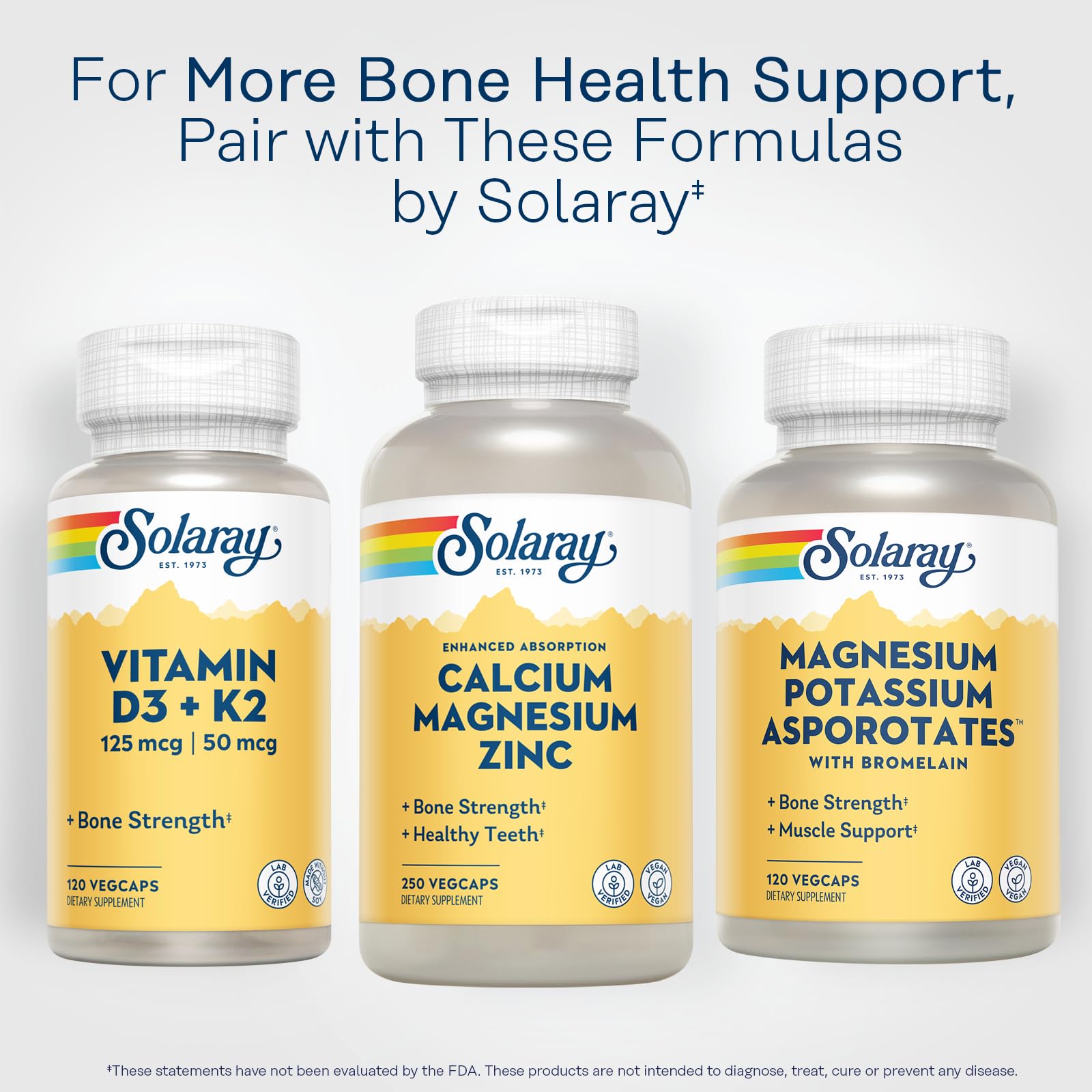 Solaray capsules shown with glass of water for daily use.