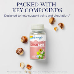 Close-up of Circulegs vegan capsules for easy daily dosing.