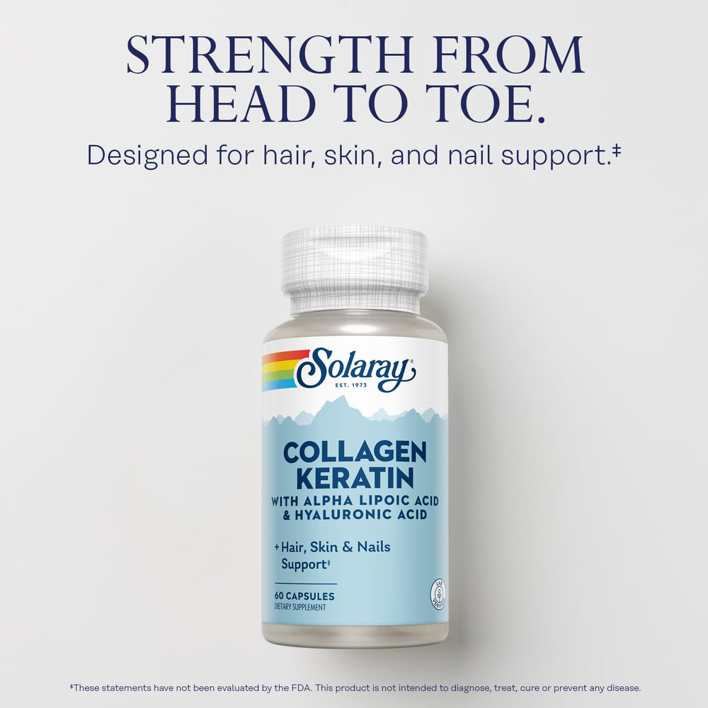 SOLARAY supplements Vitamin C, zinc, and copper to support collagen synthesis.