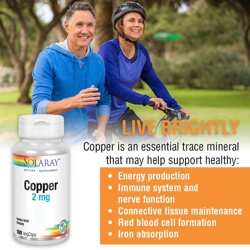 Solaray Copper 2 mg is vegan and non-GMO, aligning with clean label values.