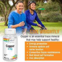 Solaray Copper 2 mg is vegan and non-GMO, aligning with clean label values.
