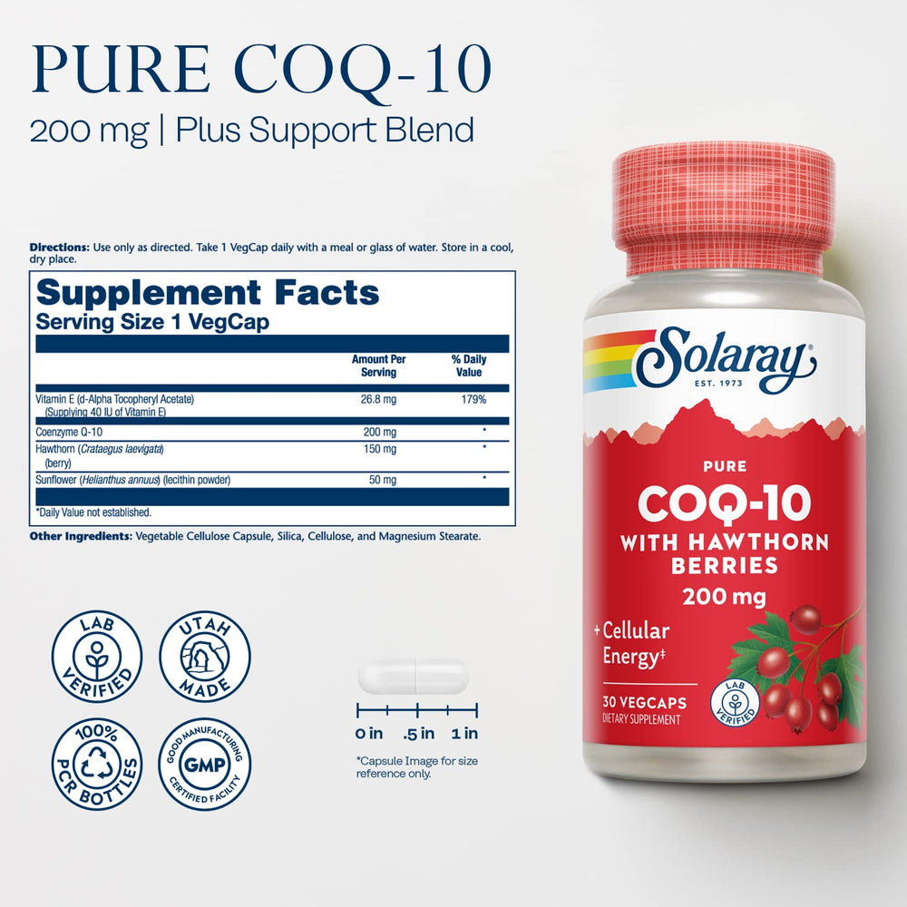 SOLARAY CoQ-10 200 mg capsules for everyday energy support