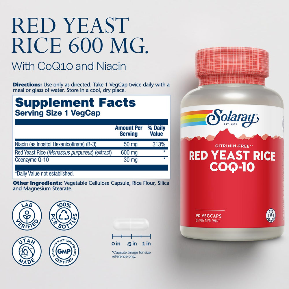 SOLARAY CoQ-10 capsules close-up highlighting energy and cellular support.