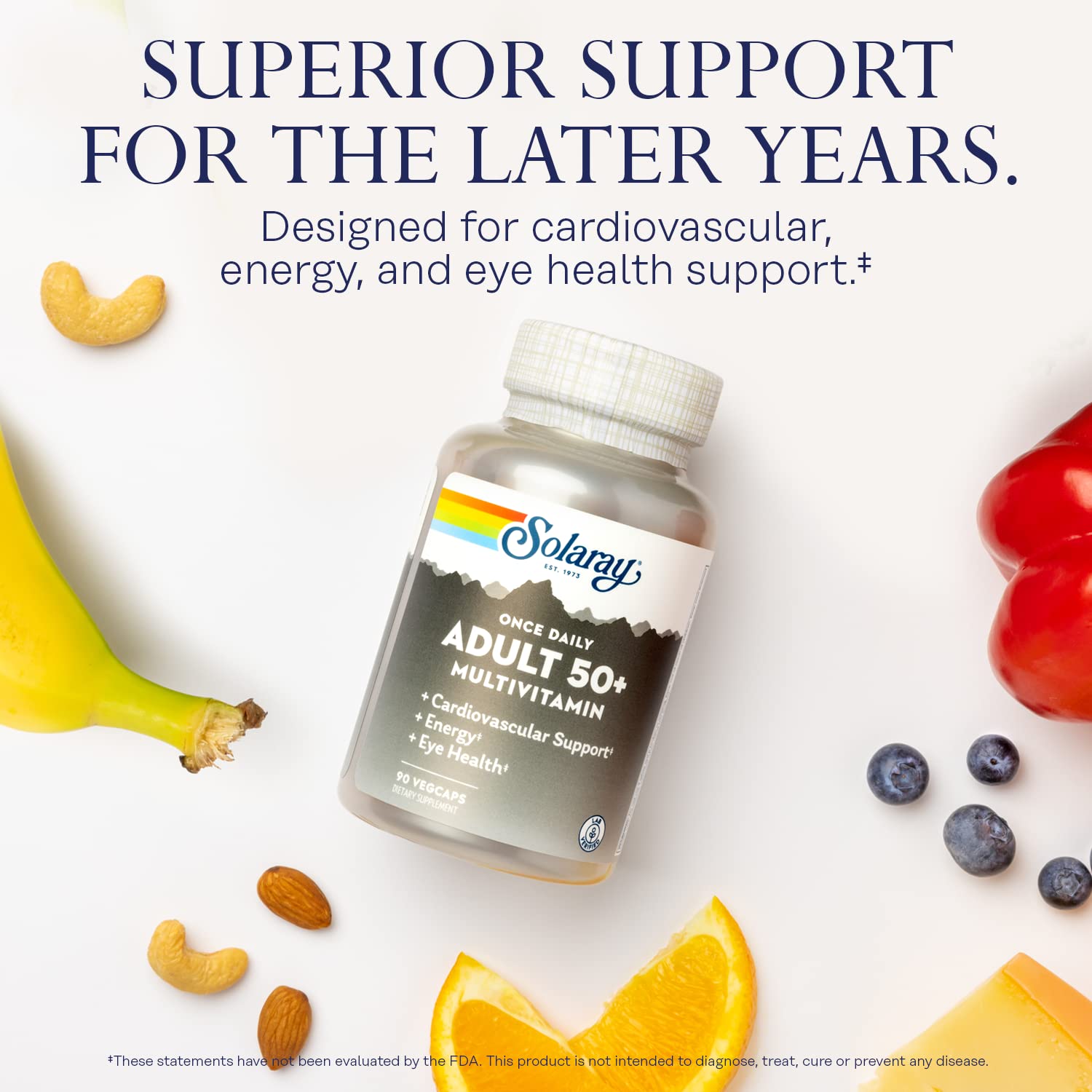 SOLARAY COQ10-LUTEIN support highlights antioxidant nutrients for daily wellness.