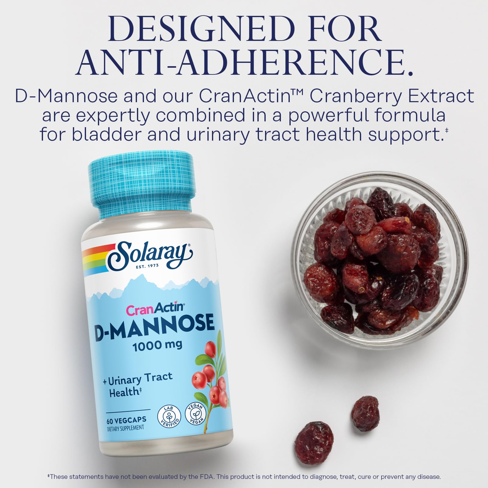 CranActin cranberry extract detail from SOLARAY capsule for consistent dosing.