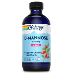 SOLARAY D-Mannose Liquid bottle pour supports easy daily dosing for urinary wellness.