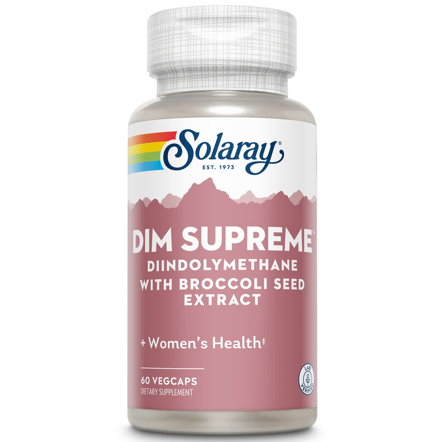 SOLARAY DIM Supreme bottle front showcasing compact capsules for daily balance.