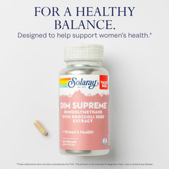 SOLARAY DIM Supreme broccoli seed extract visual emphasizes natural ingredients.