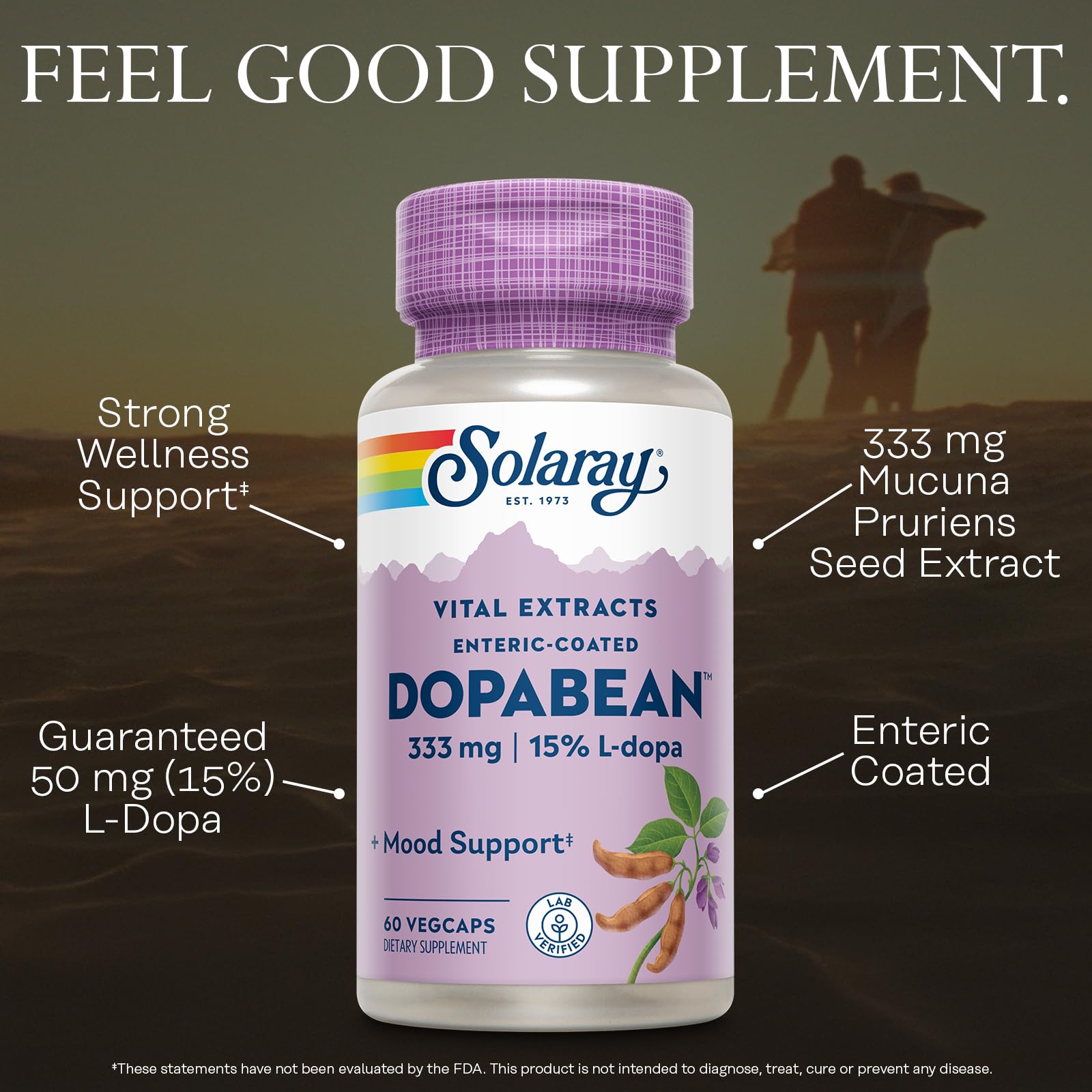 SOLARAY Dopabean with alpha-galactosidase supports carbohydrate digestion