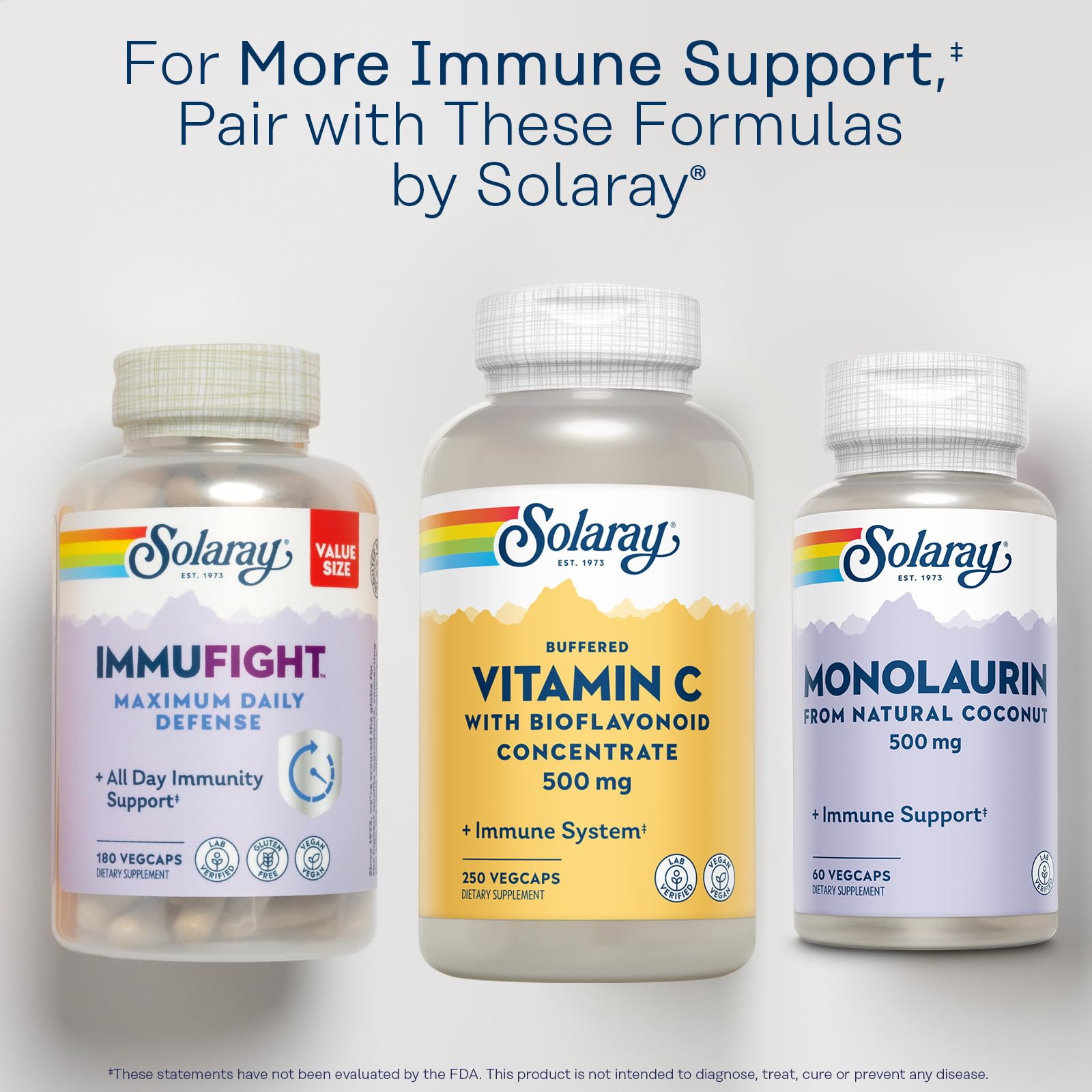 SOLARAY eco-friendly 100% PCR bottle packaging emphasizes sustainability.