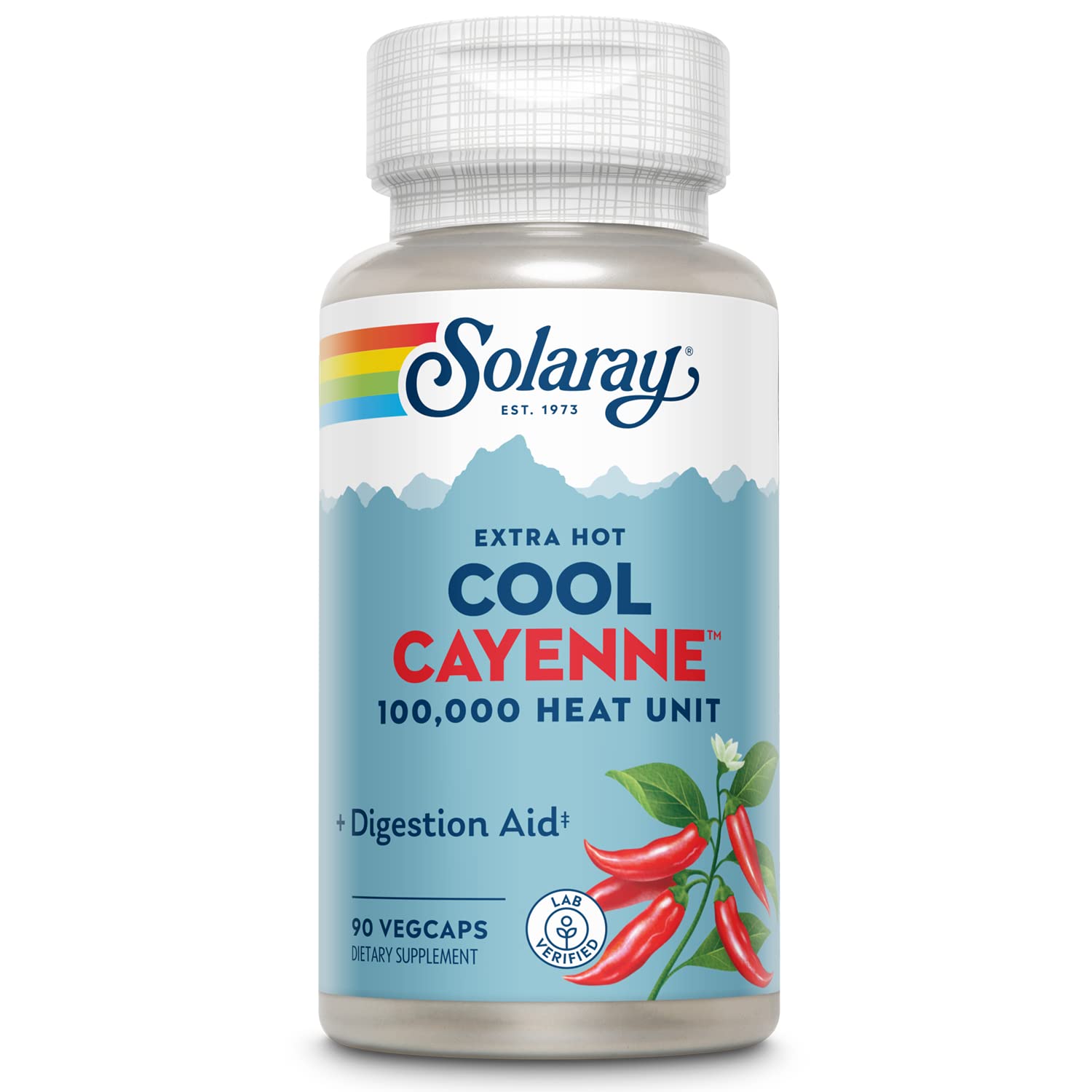 SOLARAY Extra Hot Cool Cayenne bottle pour adds bold heat to meals