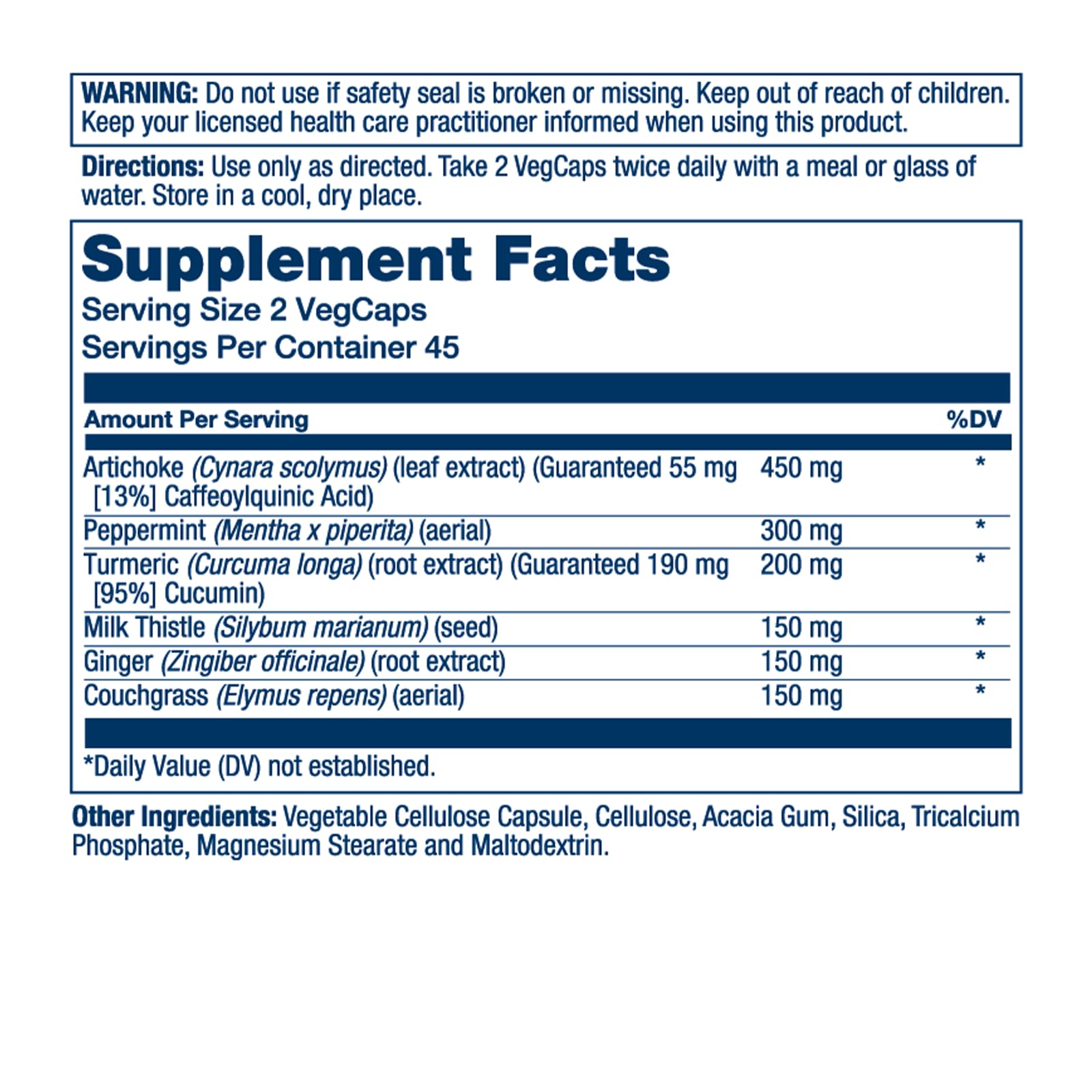 SOLARAY Gallbladder Support label closeup highlighting key ingredients
