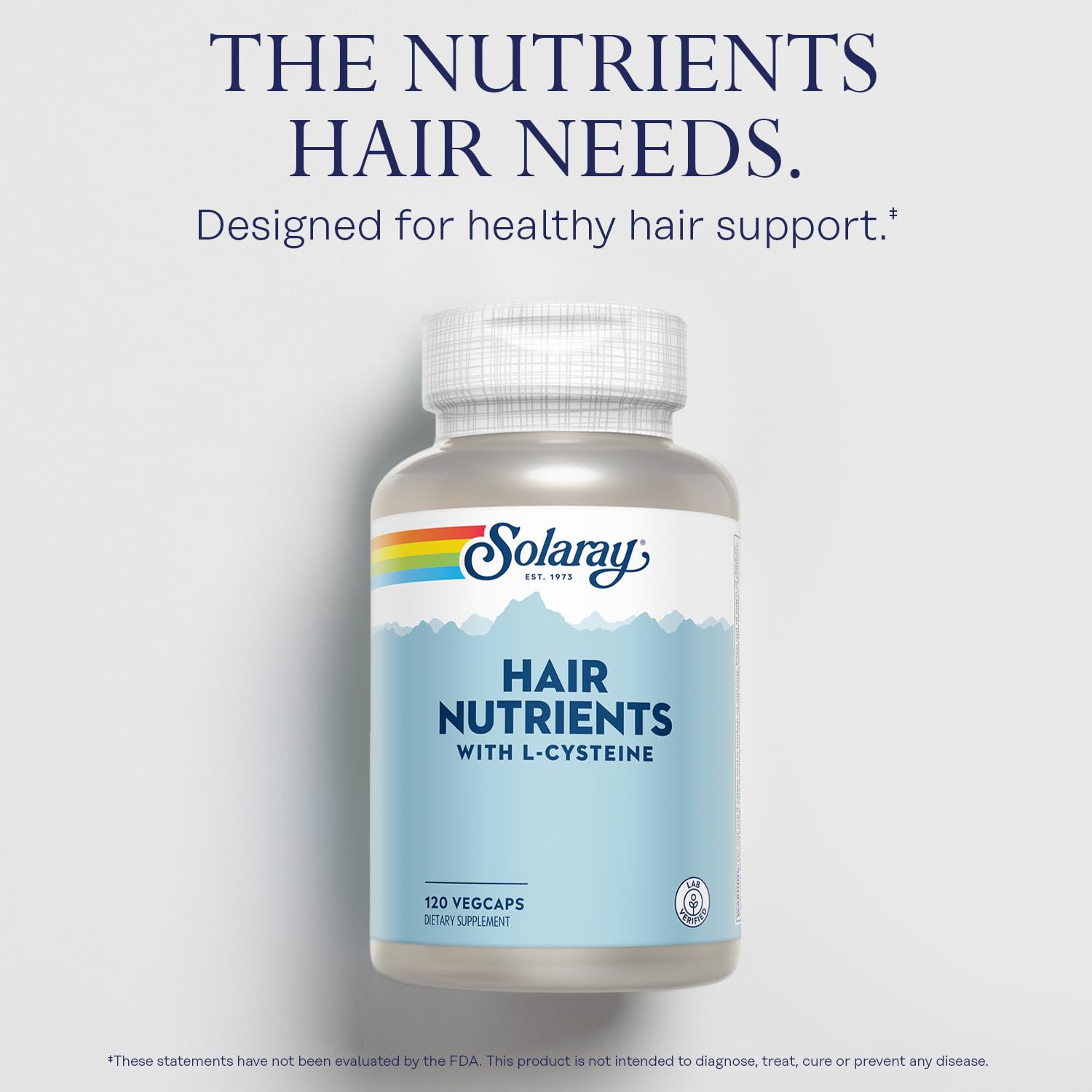 SOLARAY Hair Nutrients label confirms lab verification and quality