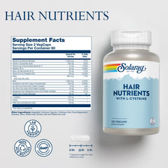 SOLARAY Hair Nutrients vegcaps closeup showing easy daily use