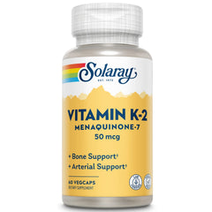 SOLARAY K-2 Mk-7 bottle with label for daily wellness support.