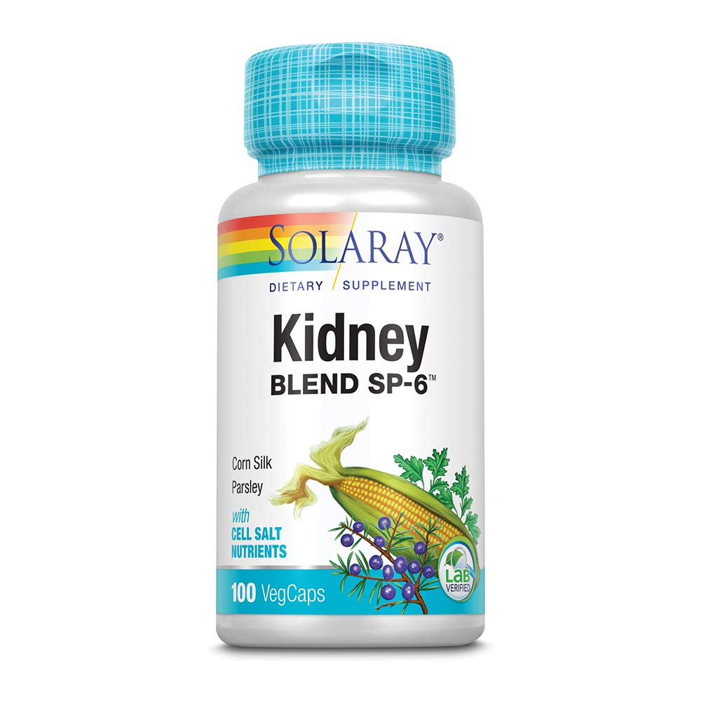 SOLARAY Kidney Blend SP-6 bottle showcases a herbal blend for potential kidney support