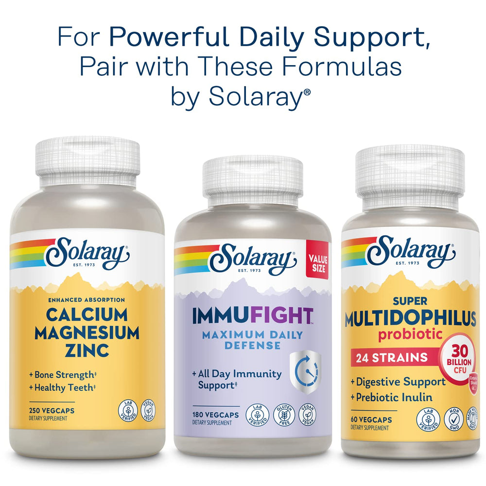 SOLARAY lab-tested quality seal confirms purity and potency.