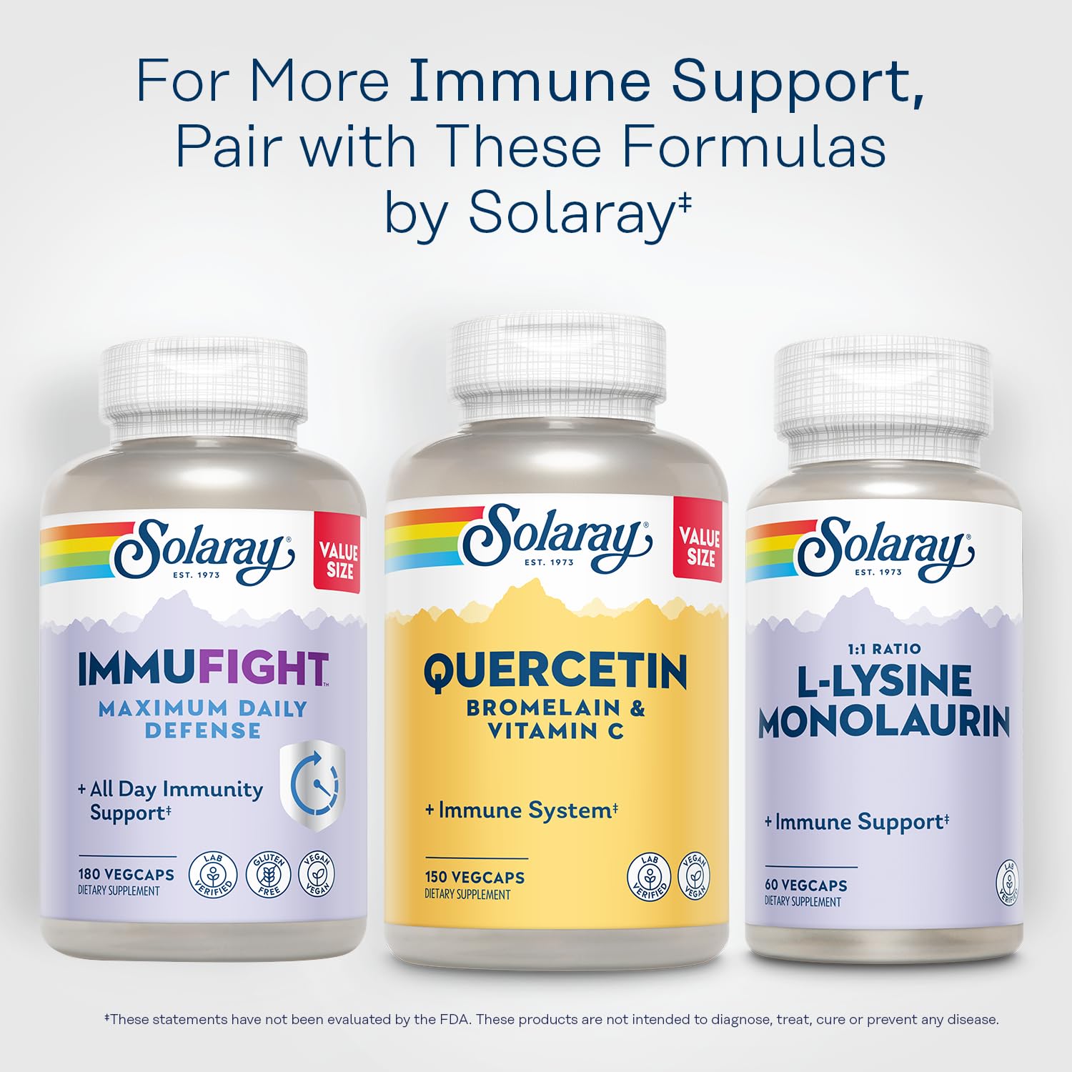 SOLARAY lab-testing Utah facility confirms purity and potency of the formula.