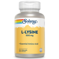 SOLARAY L Lysine 500 mg capsules bottle supports daily wellness