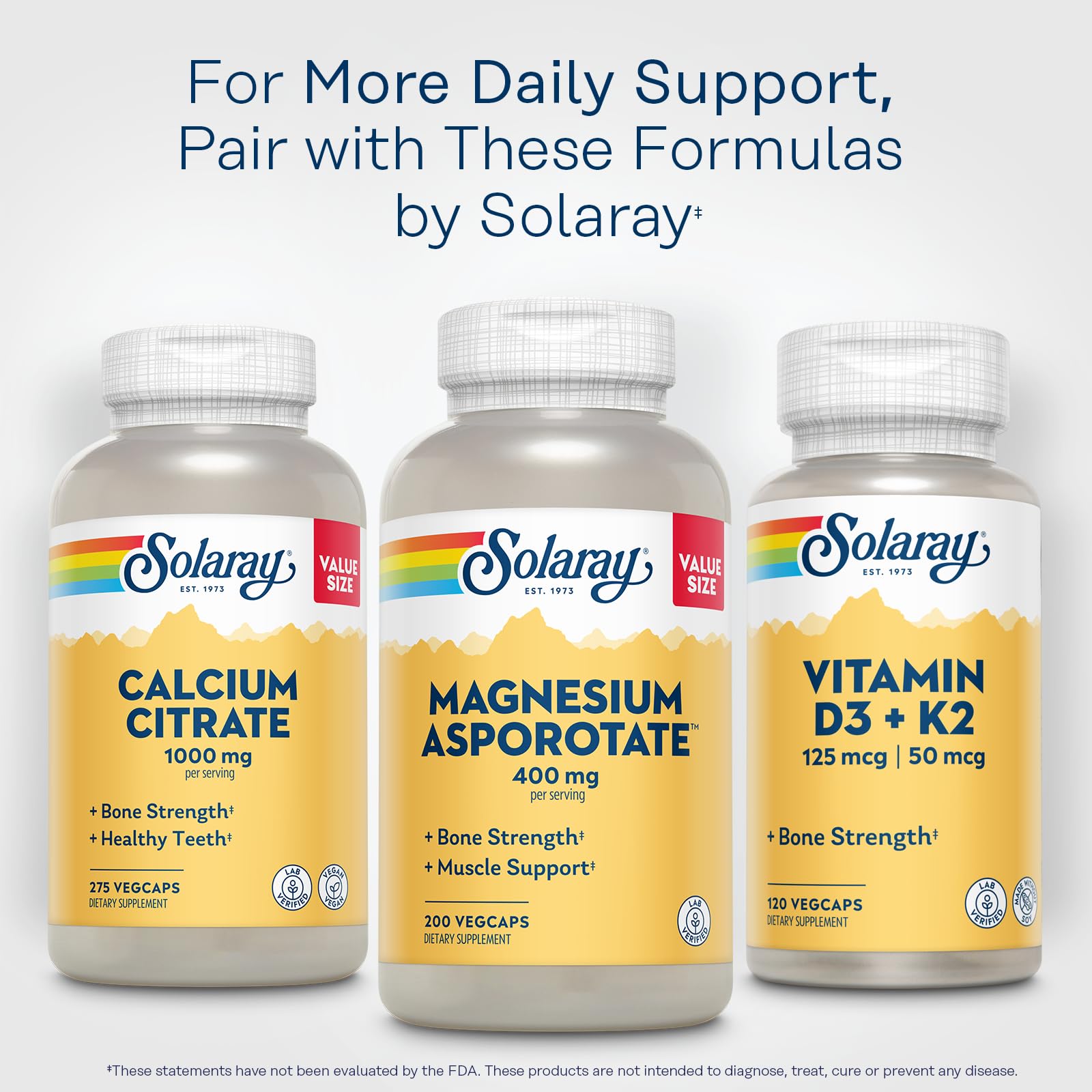 SOLARAY Magnesium Asporotate label detail highlights ingredients and dosage for informed use.