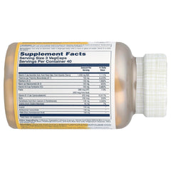 SOLARAY Mega B Stress capsules close-up for energy and mood support.