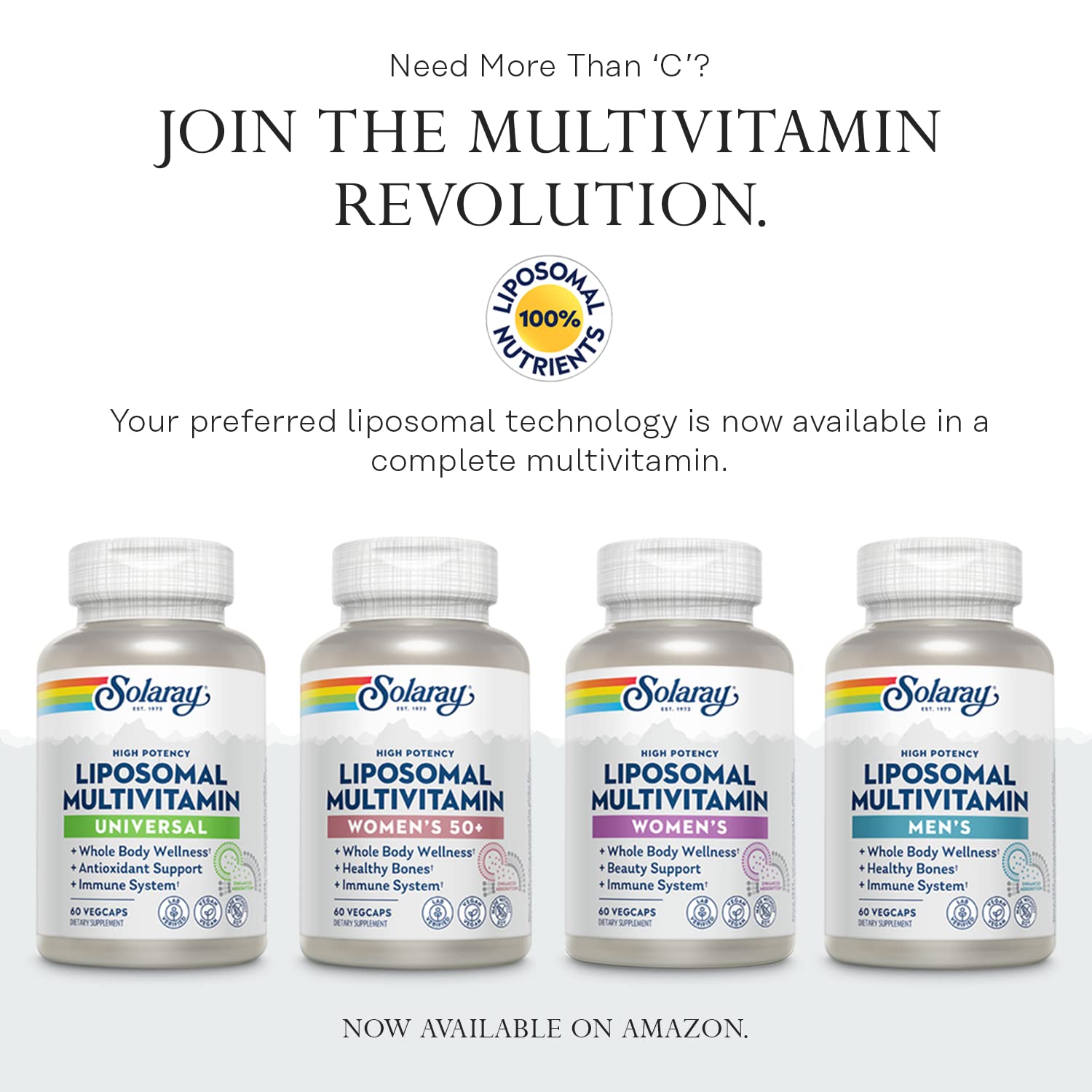SOLARAY Mega Vitamin B-Stress lab testing seal ensuring purity and potency