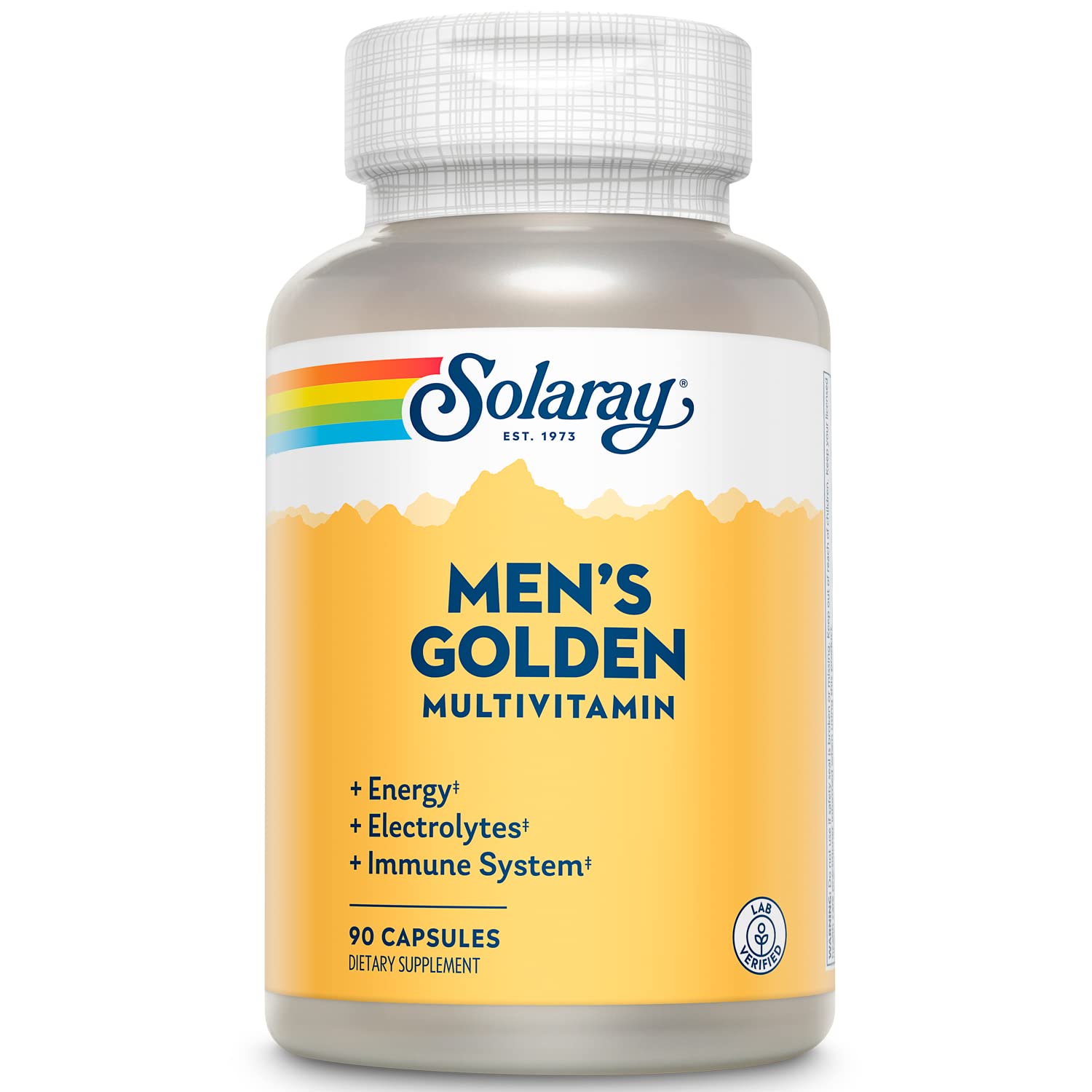 SOLARAY Men's Golden Multi-Vitamin capsules bottle for daily wellness support.