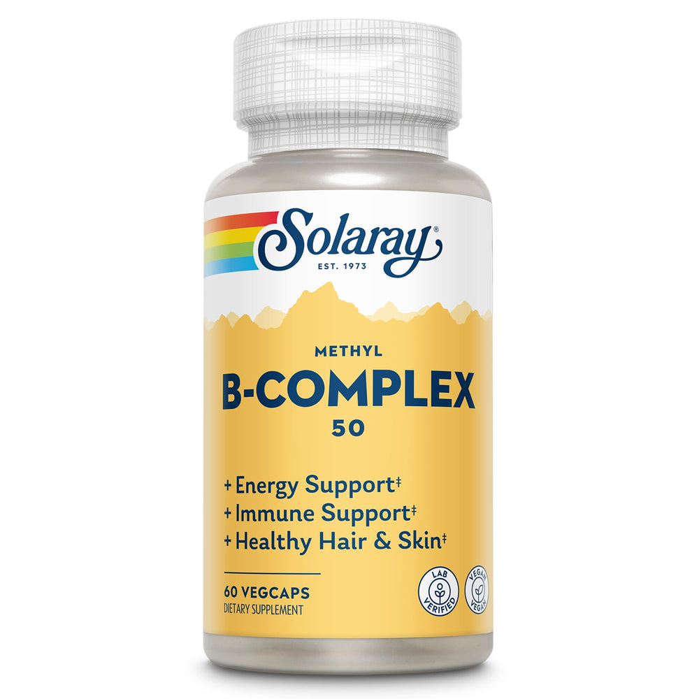 SOLARAY Methyl B Complex bottle with capsules for daily energy support.
