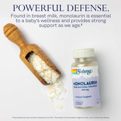 SOLARAY Monolaurin capsule closeup shows high-potency lauric acid.