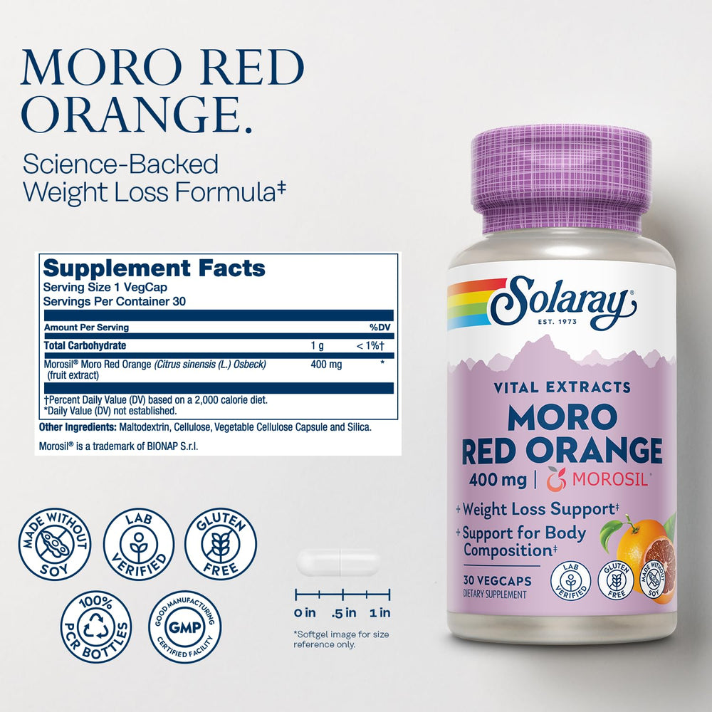 SOLARAY Moro Red Orange capsules ready for daily use to support goals