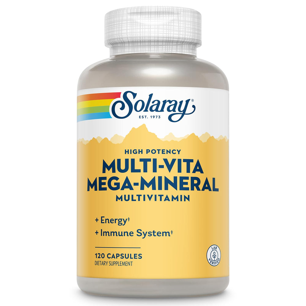 SOLARAY Multi‑Vita Mega‑Mineral bottle front showing full vitamin and mineral blend