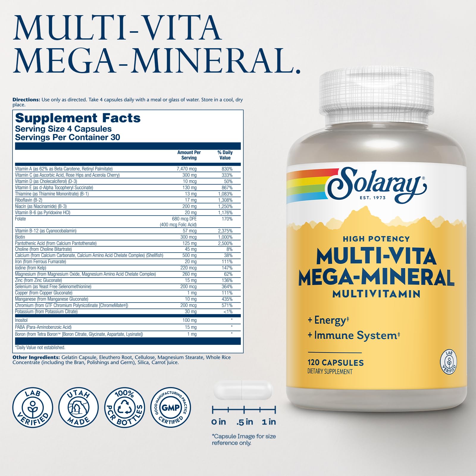 SOLARAY Multi‑Vita capsules close‑up highlighting capsules