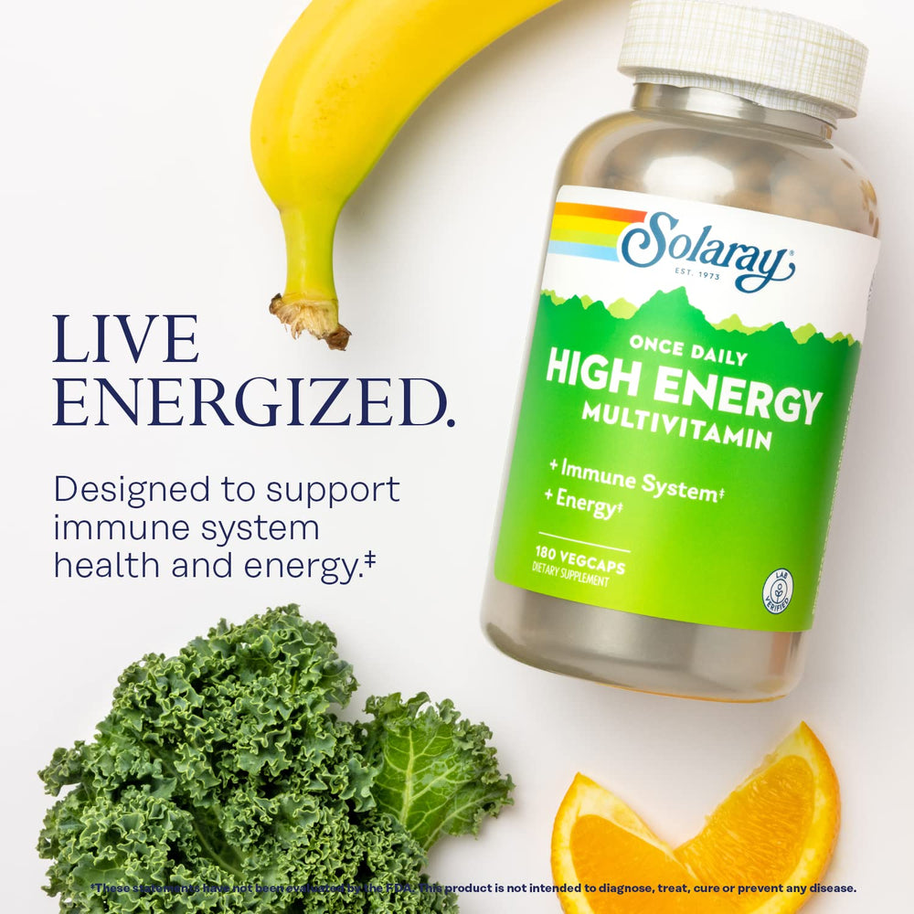SOLARAY multivitamin ingredients blend shows B vitamins and trace minerals for balanced daily nutrition