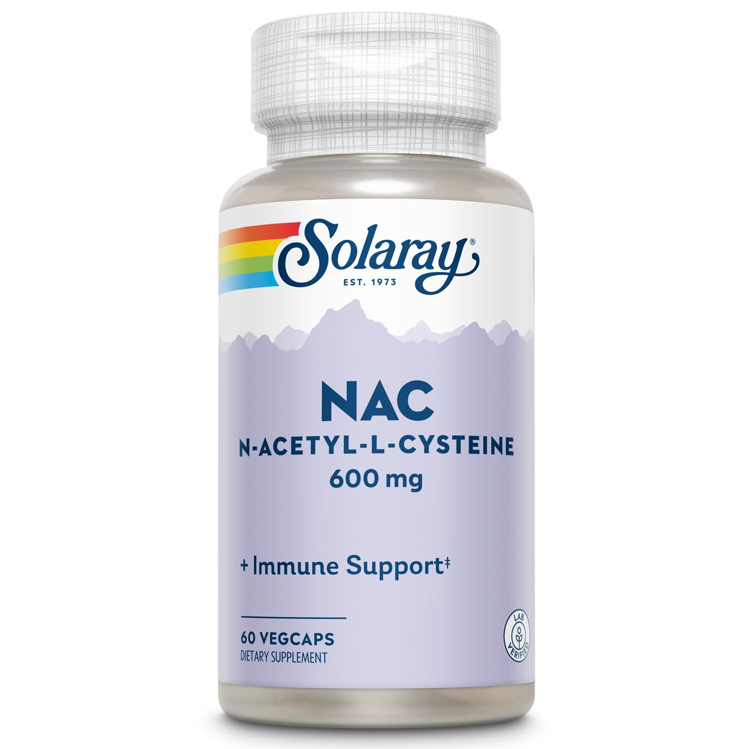 SOLARAY NAC bottle 600 mg for daily antioxidant support.