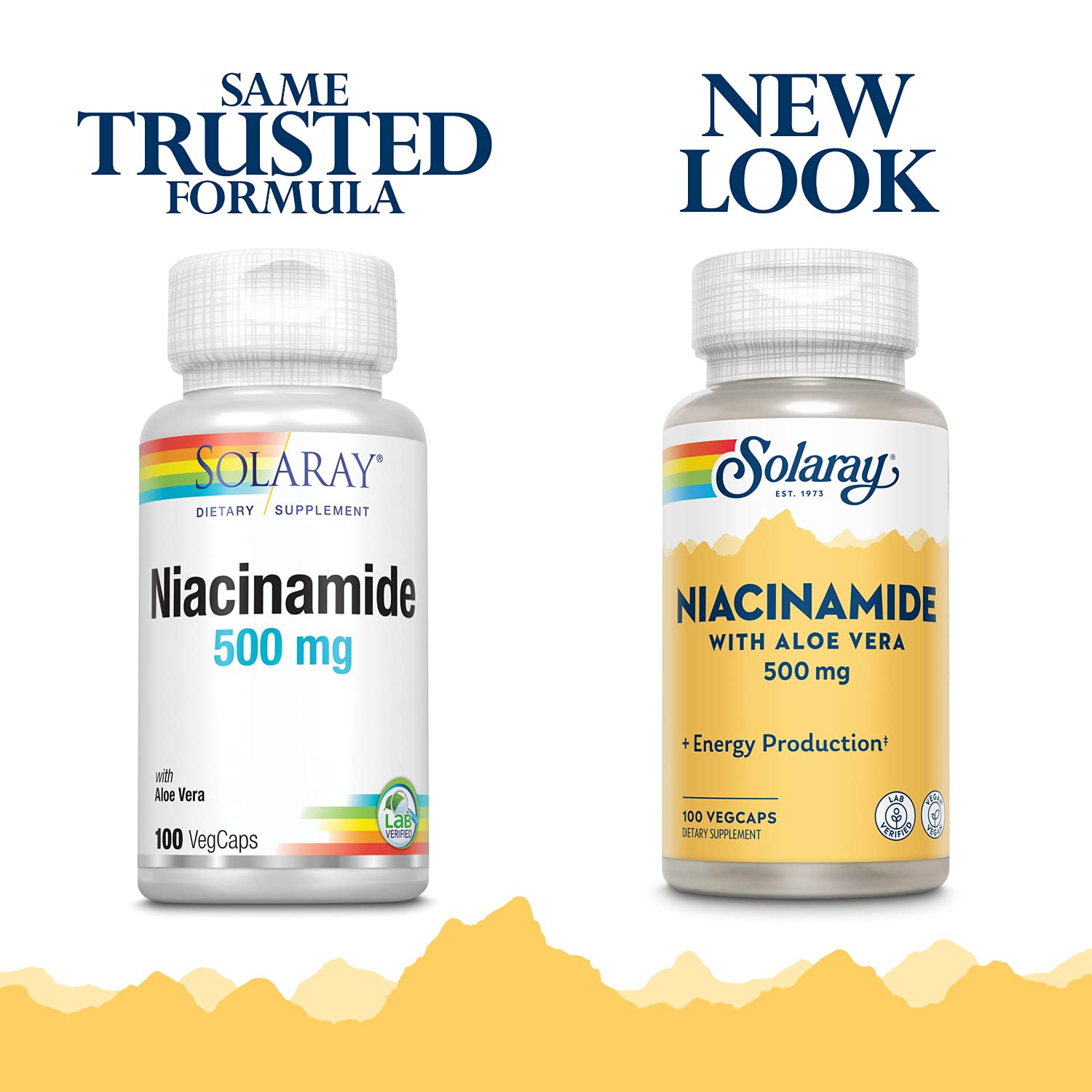 SOLARAY Niacinamide capsules pack for daily vegan, non-GMO B3