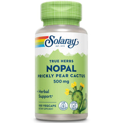 SOLARAY Nopal prickly pear cactus capsules bottle on shelf for daily fiber support.