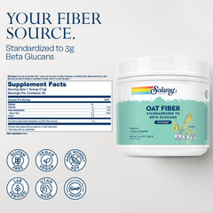 Solaray Oat Fiber powder scoop for precise, convenient serving.