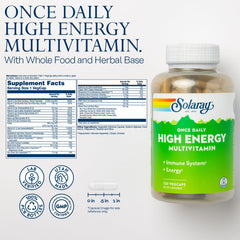 Solaray multivitamin label highlights vitamin C, B vitamins for everyday vitality