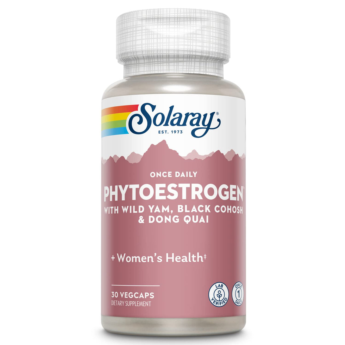 SOLARAY Once Daily Phytoestrogen bottle front view for menopause support