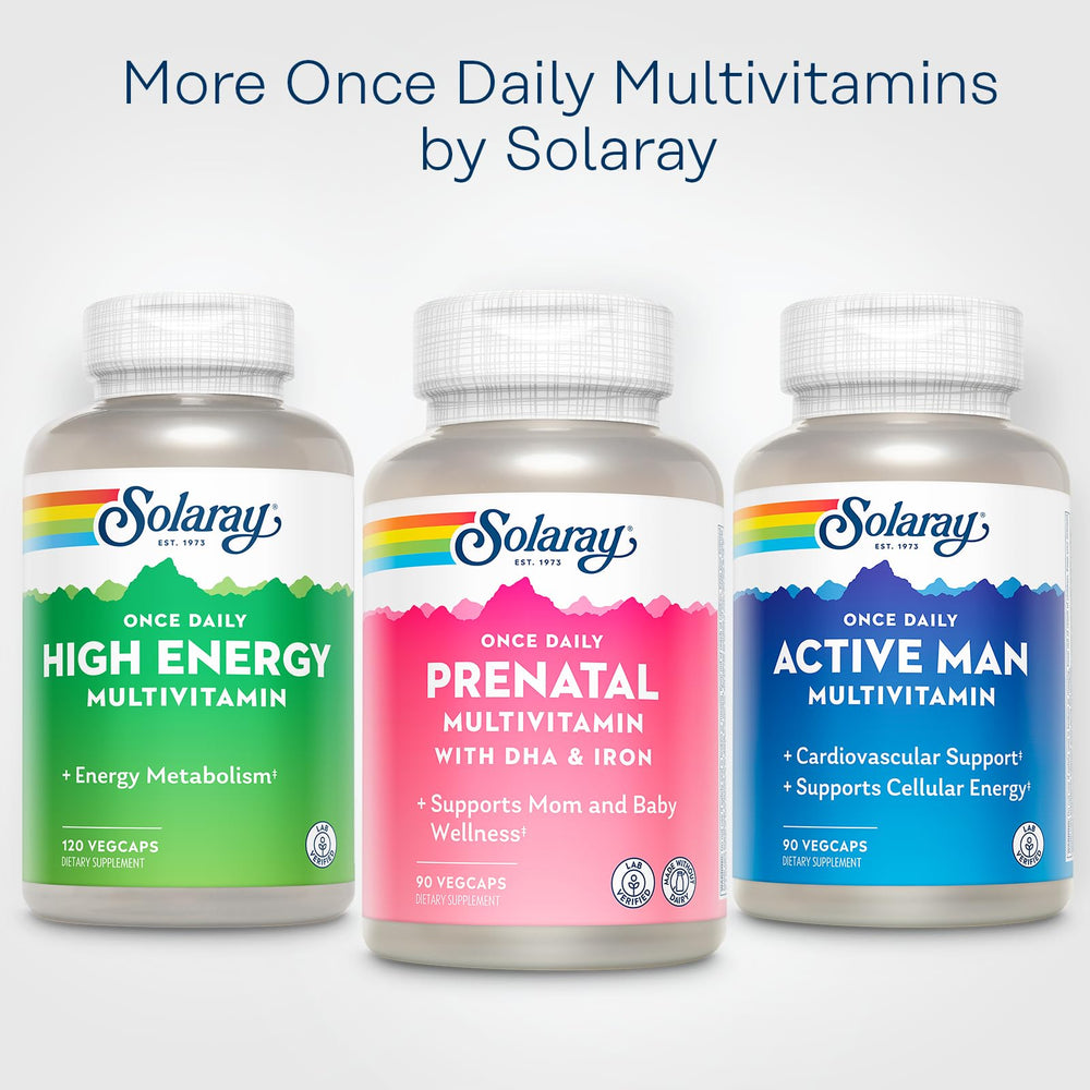 SOLARAY Once Daily Prenatal eco packaging reflects post-consumer recycled resin