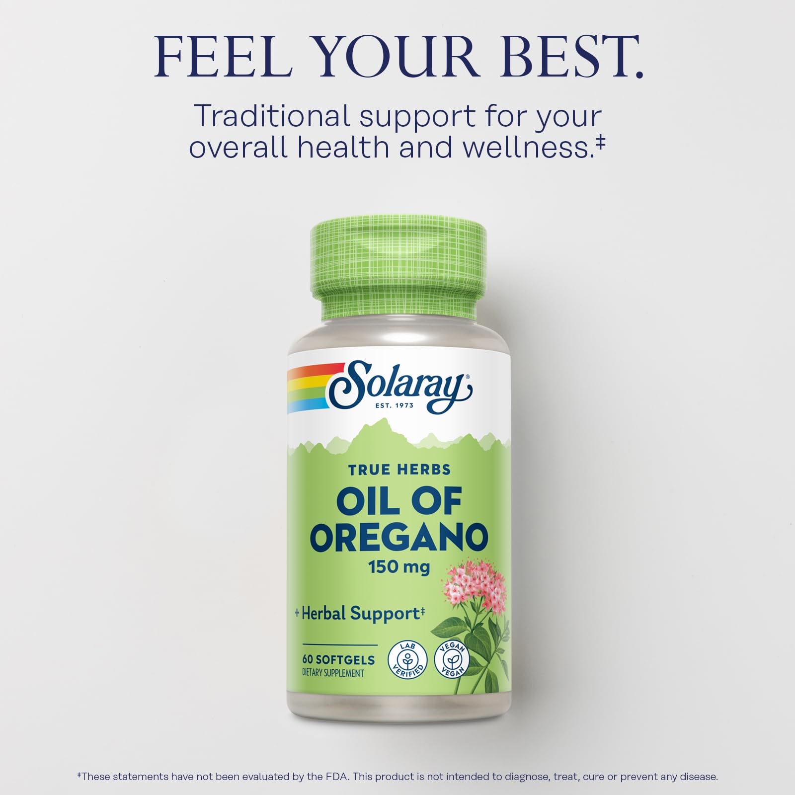 Olive oil carrier enhances digestion with Solaray oregano oil softgels