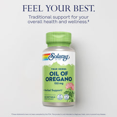 Olive oil carrier enhances digestion with Solaray oregano oil softgels