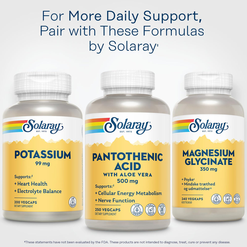 SOLARAY Pantothenic Acid lab-tested quality in Utah facility
