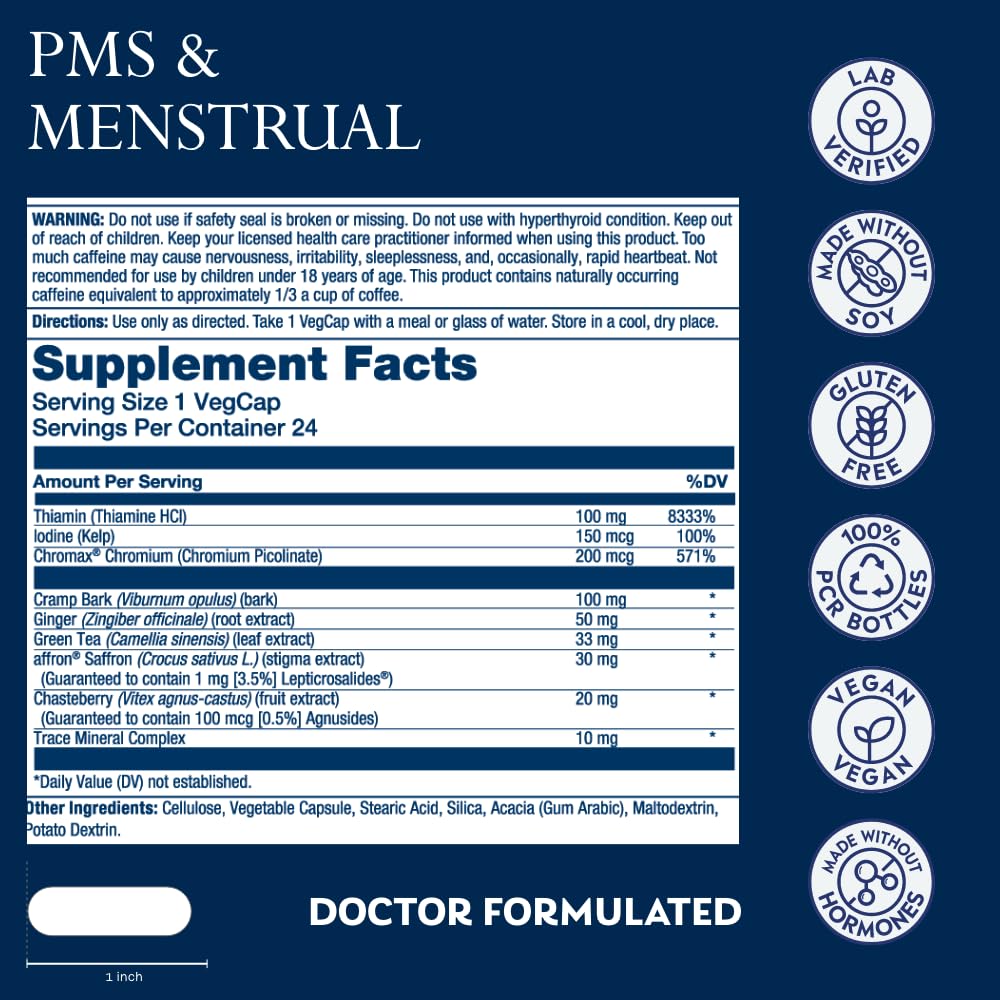 Solaray PMS vitex-chasteberry ingredient highlights potential mood balance.