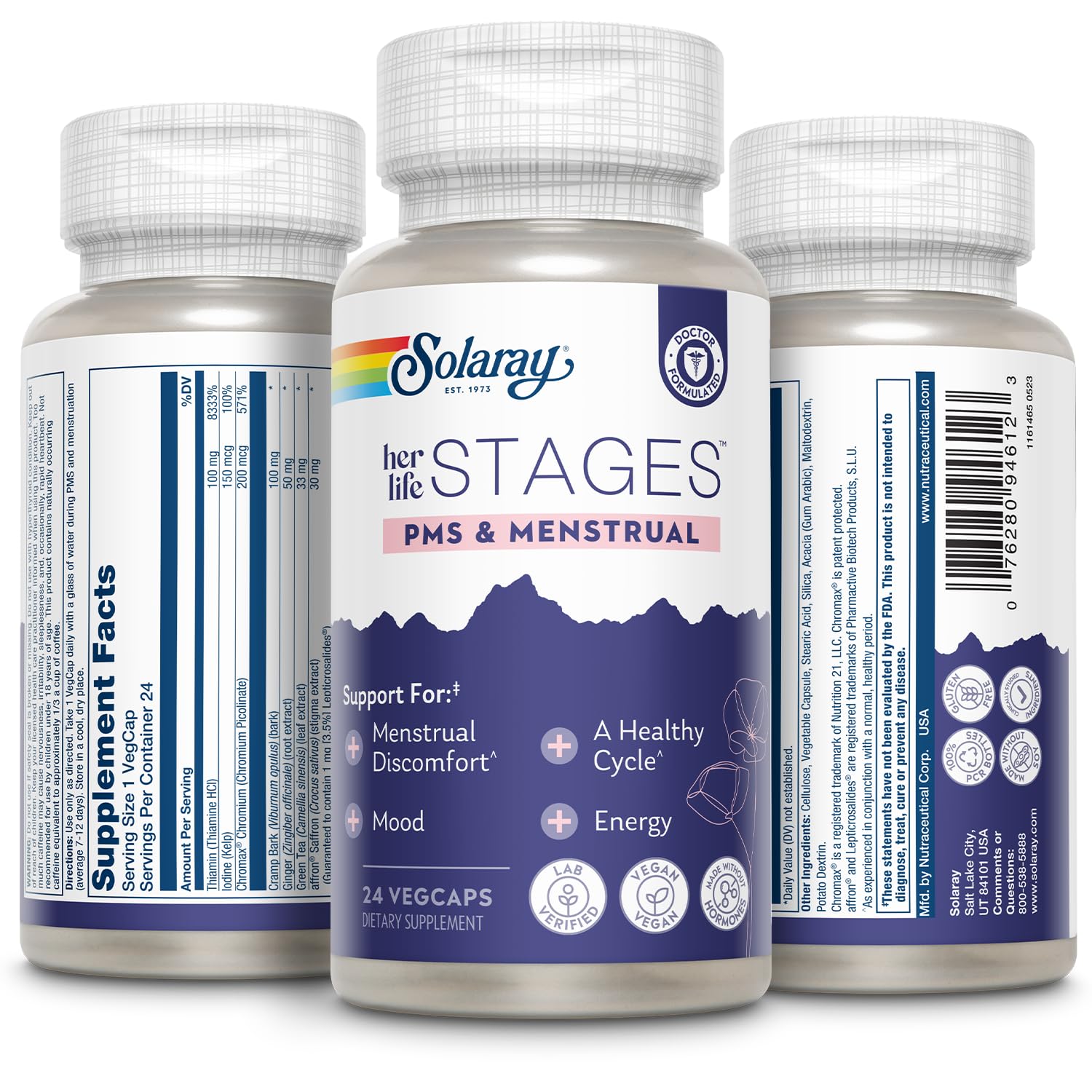 Solaray lab tested seal and 60-day guarantee signify trusted quality.