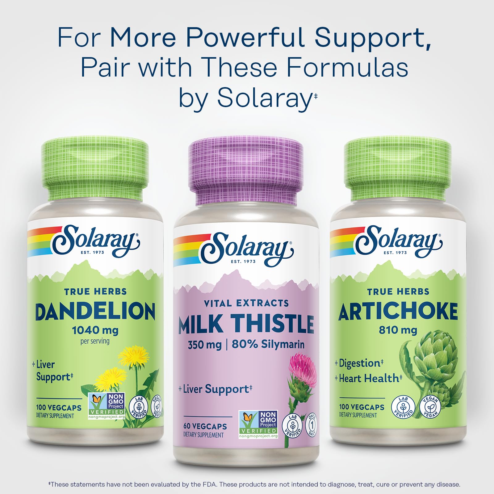 SOLARAY vegan herbal formula label close-up.